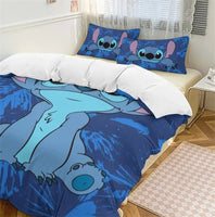 Stitch Bedding Sets Cute Anime Cartoon Duvet Cover Soft Bedroom Decor Gifts for Boys Girls Teens
