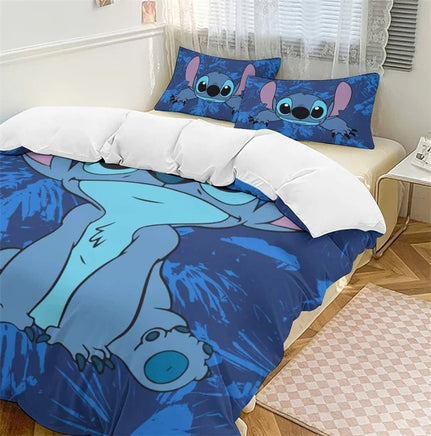 Stitch Bedding Sets Cute Anime Cartoon Duvet Cover Soft Bedroom Decor Gifts for Boys Girls Teens