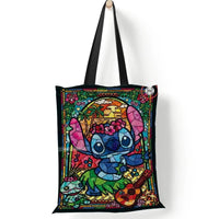 Stitch Canvas Shoulder Bag - Lilo & Stitch Anime Large Capacity Tote Bag for Women 2 32X37cm