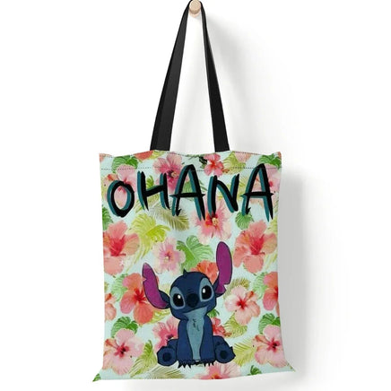 Stitch Canvas Shoulder Bag - Lilo & Stitch Anime Large Capacity Tote Bag for Women 12 32X37cm