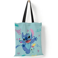 Stitch Canvas Shoulder Bag - Lilo & Stitch Anime Large Capacity Tote Bag for Women 13 32X37cm