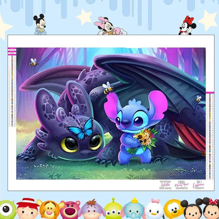 Stitch Diamond Painting Kit - Cute Lilo And Stitch Cartoon Design Full Drill Cross Stitch Mosaic 7