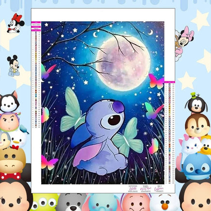 Stitch Diamond Painting Kit - Cute Lilo And Stitch Cartoon Design Full Drill Cross Stitch Mosaic 11 Square 40x50