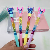 Stitch Doll Stationery Pen - Cute Anime Figure Writing Tool with Black Ink for Students 4 pieces 0.5mm