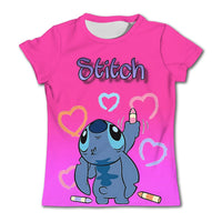Stitch Graphic Children's T-Shirt - Girls/Boys Short-Sleeved Summer Casual Tee TX-PD246