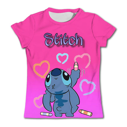 Stitch Graphic Children's T-Shirt - Girls/Boys Short-Sleeved Summer Casual Tee TX-PD246