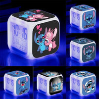 Stitch LED Color Alarm Clock - Growth Changing Numbers - Stitch Cartoon Character Toy