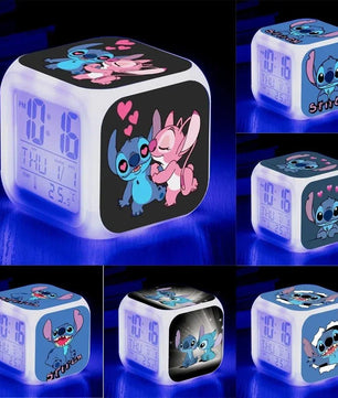 Stitch LED Color Alarm Clock - Growth Changing Numbers - Stitch Cartoon Character Toy - Lusy Store LLC