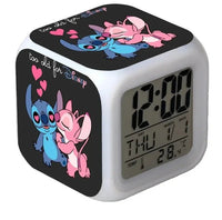 Stitch LED Color Alarm Clock - Growth Changing Numbers - Stitch Cartoon Character Toy C