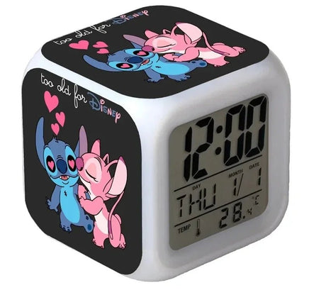 Stitch LED Color Alarm Clock - Growth Changing Numbers - Stitch Cartoon Character Toy C