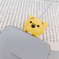 Stitch Mickey Cartoon Charger Cable Protector - iPhone USB Data Line Head Protection Cover Pooh Bear