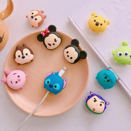 Stitch Mickey Cartoon Charger Cable Protector - iPhone USB Data Line Head Protection Cover