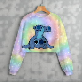 Stitch Patterned Spring Hoodies - Fashionable Girls' Long Sleeved Round Neck Sweaters 1