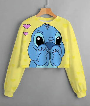 Stitch Patterned Spring Hoodies - Fashionable Girls' Long Sleeved Round Neck Sweaters - Lusy Store LLC