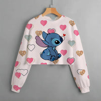 Stitch Patterned Spring Hoodies - Fashionable Girls' Long Sleeved Round Neck Sweaters 2