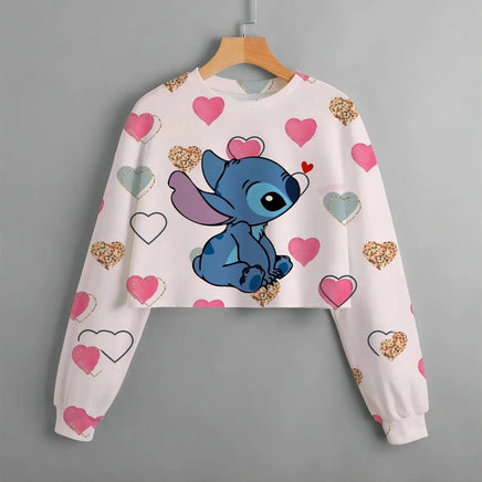 Stitch Patterned Spring Hoodies - Fashionable Girls' Long Sleeved Round Neck Sweaters 2