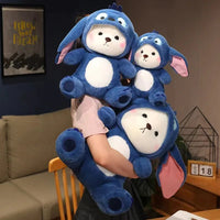 Stitch Plush Toy - Cute Bear Transforms into Stitch - Soft Stuffed Cartoon Animal Doll - Lusy Store LLC
