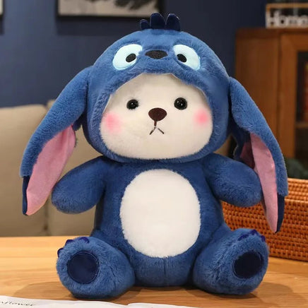 Stitch Plush Toy - Cute Bear Transforms into Stitch - Soft Stuffed Cartoon Animal Doll - Lusy Store LLC