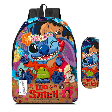 Stitch School Bag Backpack - Cute Cartoon Animation Design for Primary and Secondary School Students - Lusy Store LLC