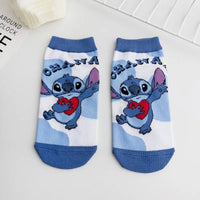 Stitch Short Socks - Kawaii Anime Stitch Pattern - Girls and Boys Cute Cartoon Short Socks B