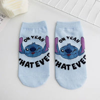 Stitch Short Socks - Kawaii Anime Stitch Pattern - Girls and Boys Cute Cartoon Short Socks A