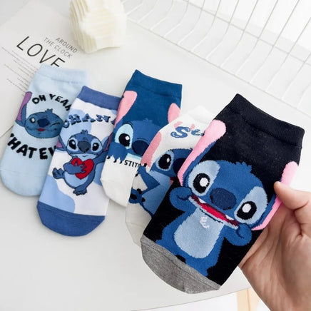 Stitch Short Socks - Kawaii Anime Stitch Pattern - Girls and Boys Cute Cartoon Short Socks