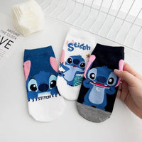 Stitch Short Socks - Kawaii Anime Stitch Pattern - Girls and Boys Cute Cartoon Short Socks