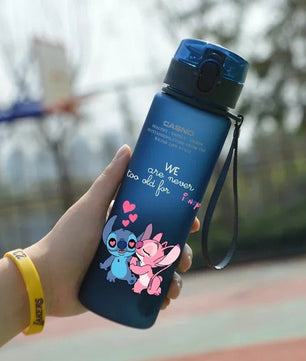 Stitch Water Cup - Large Capacity 560ML Portable Plastic Bottle - Lusy Store LLC