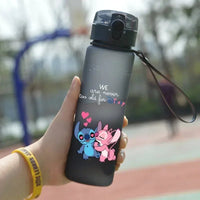 Stitch Water Cup - Large Capacity 560ML Portable Plastic Bottle