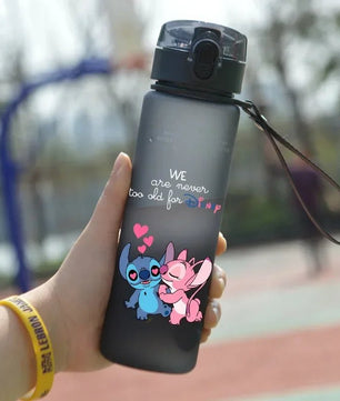 Stitch Water Cup - Large Capacity 560ML Portable Plastic Bottle - Lusy Store LLC