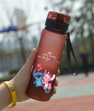 Stitch Water Cup - Large Capacity 560ML Portable Plastic Bottle - Lusy Store LLC