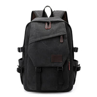 Stylish and Spacious Retro Student School Backpack Black