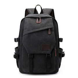 Stylish and Spacious Retro Student School Backpack Black