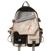Stylish Two-tone Double-Shoulder Travel Schoolbag with Eye-catching Stitching Detail Black 1 42X31X14cm