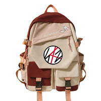 Stylish Two-tone Double-Shoulder Travel Schoolbag with Eye-catching Stitching Detail Red 3 42X31X14cm