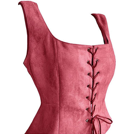 Suede Vest for Men/Women Red