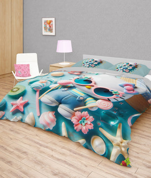 Summer bedding sets - Candy Hello Kitty bed linen 3D bedroom - Cute duvet cover and pillowcase - Lusy Store LLC