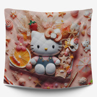 Summer quilt sets - Hello Kitty cotton quilting 3D bedroom - Cute quilt and pillowcase - Lusy Store LLC