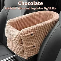 Portable Pet Car Seat Booster Chocolate 42x20x22cm