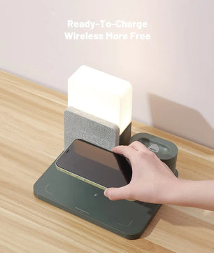 LED Light Bedside Lamp Qi Wireless Charger Dock - Lusy Store LLC 
