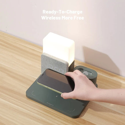 LED Light Bedside Lamp Qi Wireless Charger Dock