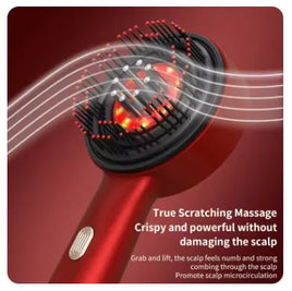 Portable 3-Mode Red Light Laser Electric Massage Comb Red