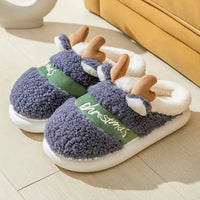 Lusy Store LLC Thick Sole Christmas Deer Slippers Slipper