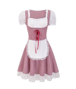 Vintage Plaid Dress for Halloween Beer Festival Costume - Lusy Store LLC