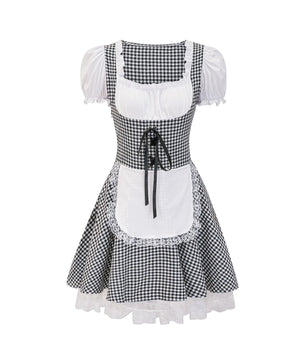 Vintage Plaid Dress for Halloween Beer Festival Costume - Lusy Store LLC