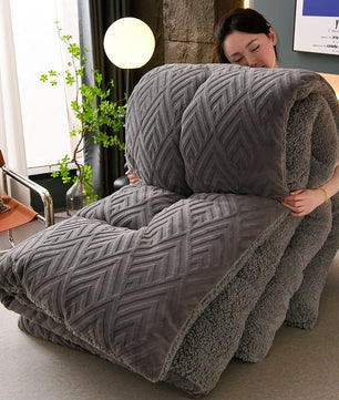 Winter Lambskin Quilt - Single Size, Thickened and Warm - Made with Milk Fiber - Lusy Store LLC
