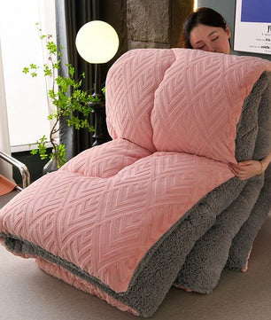 Winter Lambskin Quilt - Single Size, Thickened and Warm - Made with Milk Fiber - Lusy Store LLC