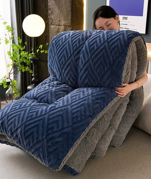 Winter Lambskin Quilt - Single Size, Thickened and Warm - Made with Milk Fiber - Lusy Store LLC