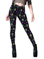 Women's Halloween Horror Hand Digital Print Yoga Leggings with Elastic Waistband - Lusy Store LLC