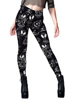 Women's Halloween Horror Hand Digital Print Yoga Leggings with Elastic Waistband - Lusy Store LLC